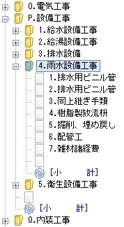 工事見積書の内訳に作成できる階層数は無制限